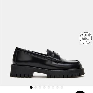 Call it spring Black Leather Loafers